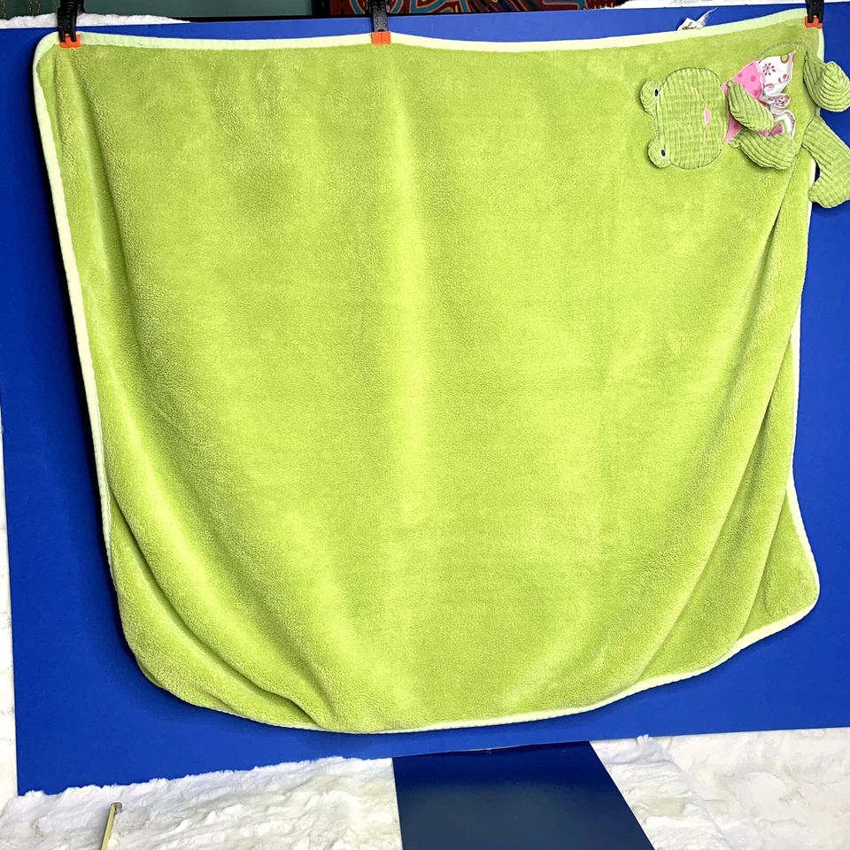 MAISON CHIC зеленый вельвет лягушка розовый милый безопасности флисовое детское одеяло 38 «x 29» - Изображение 3 из 4