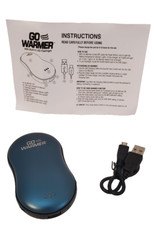 GO WARMER Rechargeable Hand Warmer, Power Bank, and Flashlight - BLUE