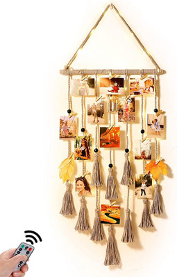 Hanging Photo Display Wall Decor, Gray Macrame Wall Hanging Boho Room Decor, ...