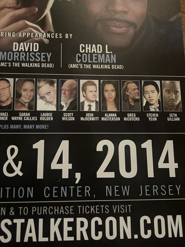Walker Stalker Con 2014 NY NJ Poster The Walking Dead Cast 17x11 Raro - Foto 4 di 7