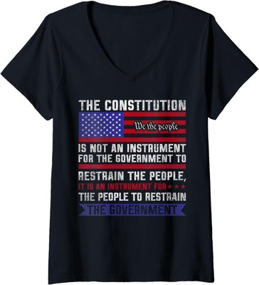 The Constitution Is An Instrument US Flag Patriotic Ladies' V-Neck Tshirt