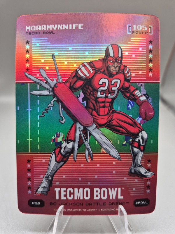 2026 Bo Jackson Battle Arena Tecmo Mcarmyknife Red Foil  Christian McCaffery R96