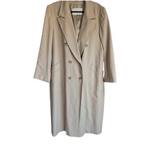 Pendleton Woolen Mills Double Breasted Trench Long Coat Tan Beige Size 14
