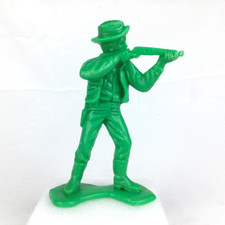 TIM-MEE Toys Vintage Cowboy Frontier Figure Rifle Large 5" Green Plastic USA
