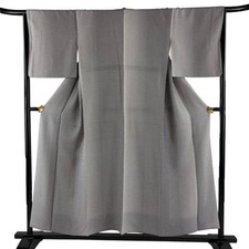 JAPANESE KIMONO FINE PATTERN BLACK 152.5cm 5 ft 0 in PURE SILK B0421