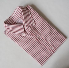 70s 6 Button Vintage Brooks Brothers Makers Striped Shirt 16 OCBD Red USA