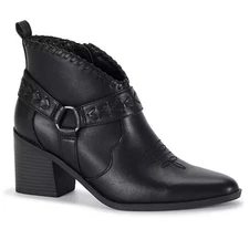 FRYE and CO. Womens Palma Stacked Heel Harness Ankle Boots Booties Black sz. 9.5