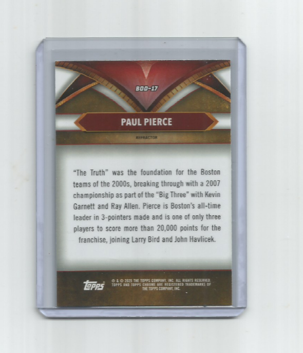 PAUL PIERCE (Boston Celtics) 2024-25 TOPPS CHROME BALL OF DUTY