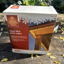 Home Accents Holiday 300 Multi Color Mini Icicle Lights White Wire NIB