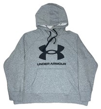 Under Armour Loose UA Rival Fleece Womens Pullover Hoodie Logo Gray 1X NWT