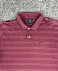 Vintage Y2K Sz Large Men’s Nike Golf Striped Short Sleeve Polo Shirt Red