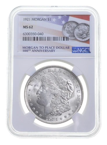 MS62 1921 Morgan Silver Dollar NGC 100th 2021 Label Philadelphia *5715
