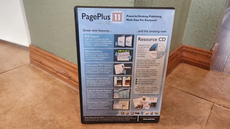 Software de autoedición profesional Page Plus 11 para Windows Serif 2005 Foto 3 de 3