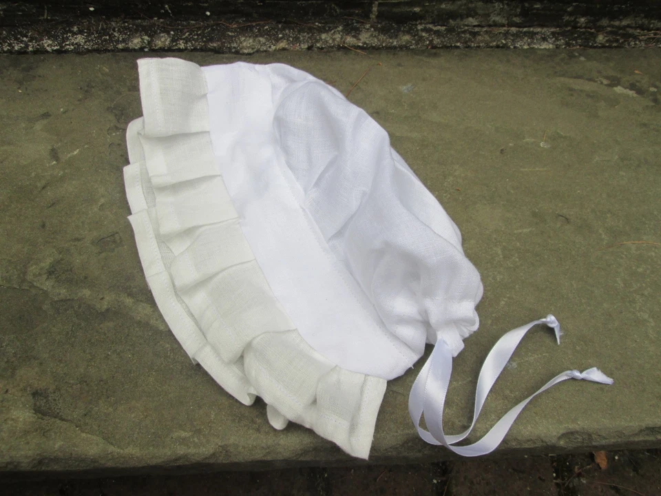 REENACTOR 18TH C REV GUERRA DÍA COLONIAL CAY LINO PLISADO OREJAS REDONDAS PERÍODO DAMA Foto 3 de 4