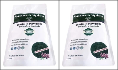 NATURE'S SPIRIT Indigo Blatt Pulver 200g (2 x100g) dreifach gefiltert Premium Natur Haarfarbe