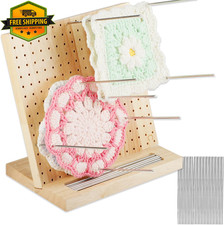 Crochet Blocking Board 8.5 with 15 Pegs, Granny Square Block Tool for Crocheters