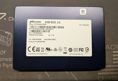 Micron 3.84tb SSD SATA / MTFDDAK3T8TBY / 5100 ECO 2.5'' 6Gbs / 100% / LOW HOURS