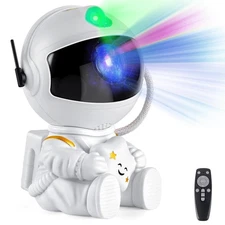 Astronaut Galaxy Projector Night Light – White Astronaut Holding Star, Star P...