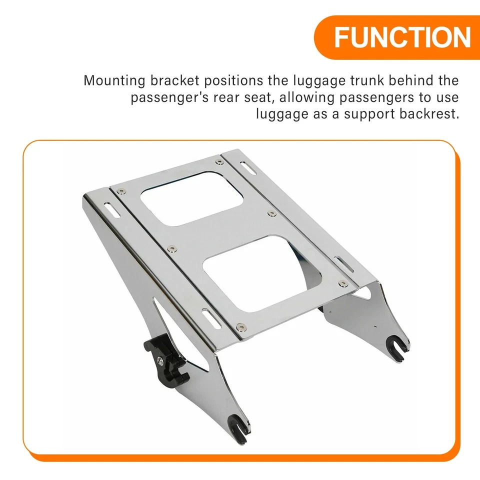 Razor Pack Trunk Two up Rack Backrest For Harley Tour Street Road Glide 2014-25 - Image 3 of 4