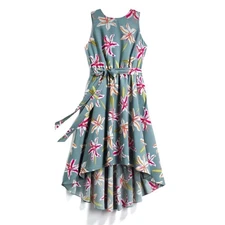 Hutch Anthropologie Sage Green Tropical Floral Aislinn Hi-Low Maxi Dress Size XL