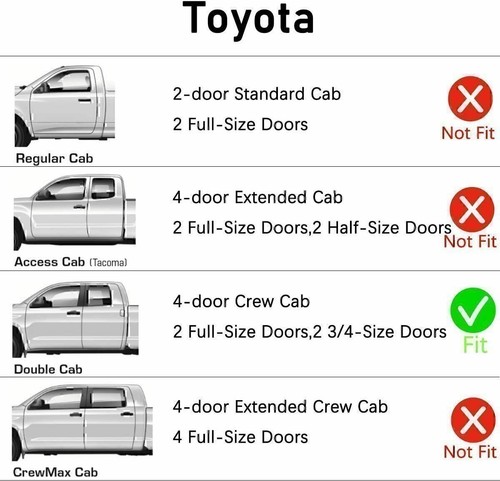 For 2016-2023 Toyota Tacoma Crew Cab Window Visors Vent Rain Guards Deflector - Picture 5 of 10