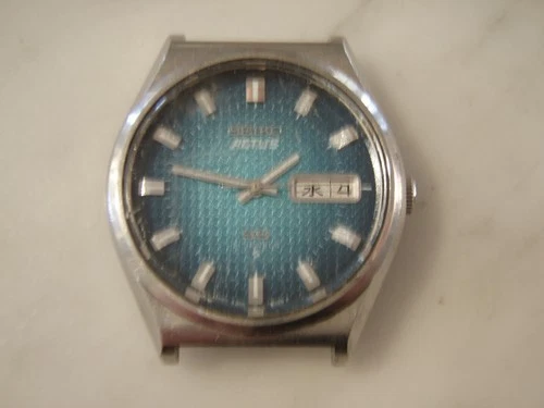 vintage SEIKO Actus SS 21 Jewels Automatic day date blue dial WATCH 6306-8020 T