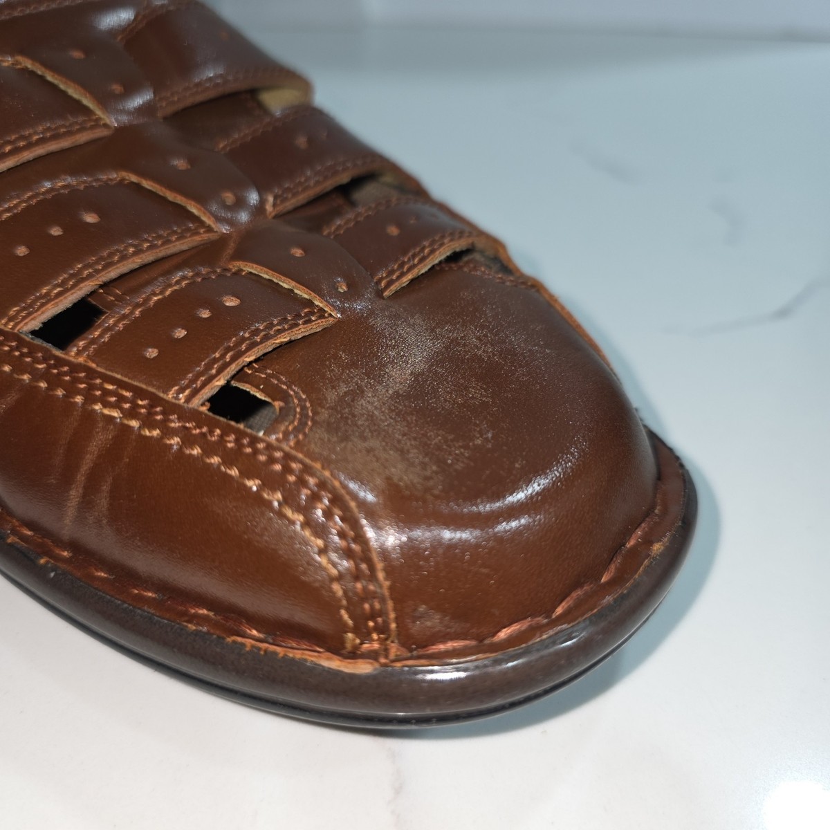 Stacy Adams Fisherman Sandals Brown Hook & Loop Adjustable  display picture 2