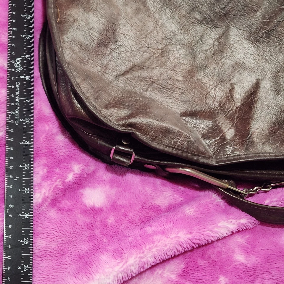 Vintage Samsonite Sentry Brown Faux Leather Hanging Bi-Fold Garment Bag Travel - Image 3 of 4