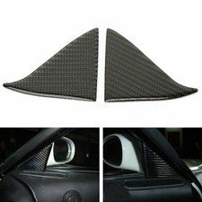 2pcs Carbon Fiber Front Door Window Decor Cover Trim For Mazda 3 Axela 2017-2018