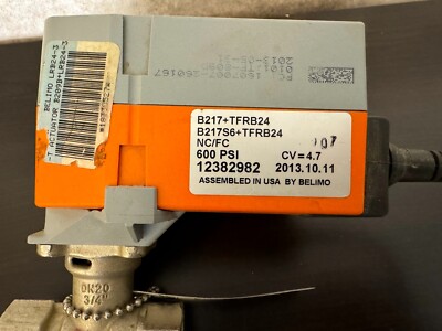 Belimo B217B+TFRB24 3/4'' CV 4.7 working 24v DC/AC HVAC valve 