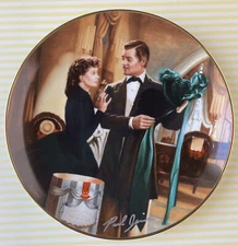 1991 SIGNED Paul Jennis “The Paris Hat” Gone w/ Wind W.J. George Plate (NO COA)