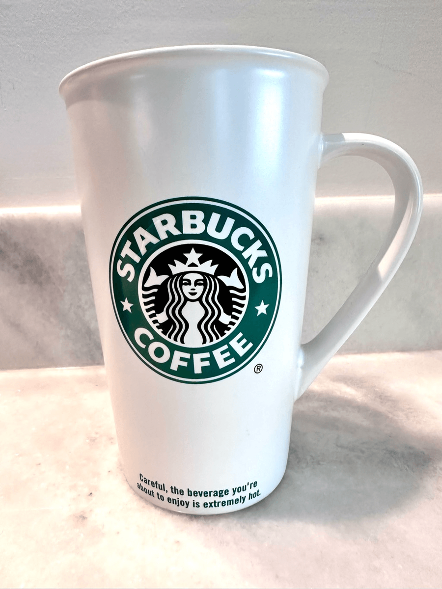 Starbucks Coffee SUPER RARE Vintage circa 2005 Tall White Signature Coffee  Cup M