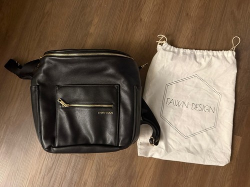 Diaper Bag Backpack/Shoulder Strap by Fawn Design - Black - Large