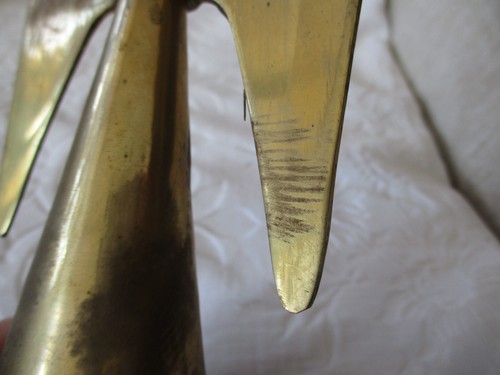 Brass Angel Candle Stick Holders Removable Wings Made in India Set of 2 Vtg - Picture 10 of 19