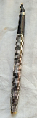 PARKER STERLING SILVER CAP & BARREL FOUNTAIN INK PEN USA VINTAGE