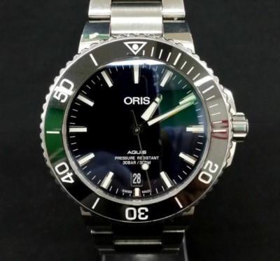 ORIS Aquis 7732 Datum schwarzes Zifferblatt Automatik Herrenuhr von JP