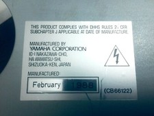 Yamaha Natural Sound Compact Disc Player Model CD-29 out of stock