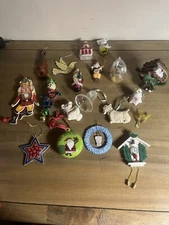 Lot Of 17 Christmas Ornaments Various & Unique