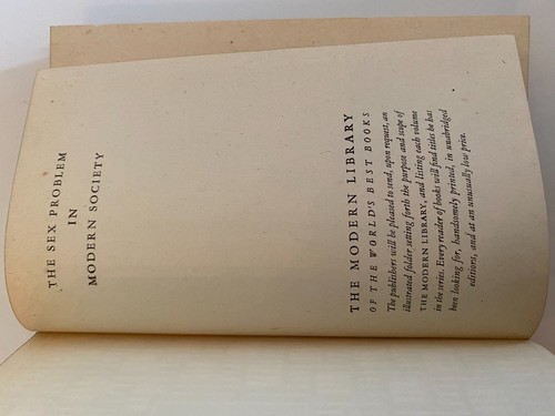 Vintage The Sex Problem In Modern Society An Anthology 1931 HC - Picture 4 of 6