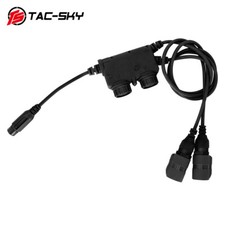 TAC-SKY Tactical Headsets Dual-Channel 6 Pin PTT for PRC 148/152 walkie-talkies