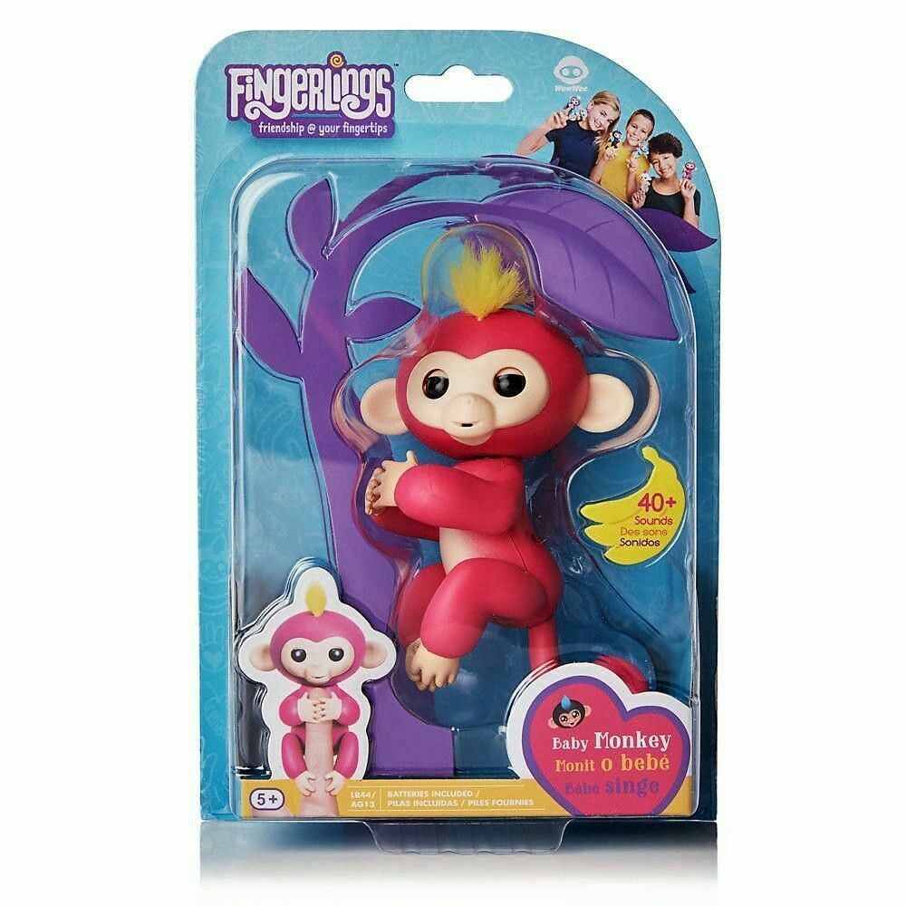 WowWee Fingerlings Interactive Baby Monkey BELLA Pink w Yellow Hair Ages 5+  New