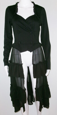 Hot Topic Steampunk Black Jacket Sheer Skirt Lace up Gothic S ...