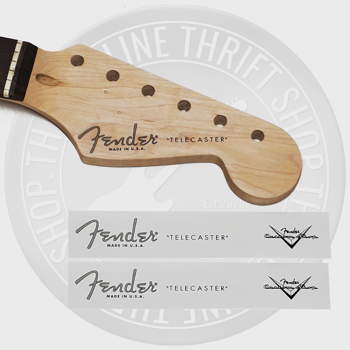 Fender Telecaster ステッカーエレキギター Fender Tele USA Waterslide Guitar Neck Headstock Decals w/ CS Logo