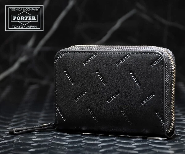 PORTER ENCHASE Coin & Card Case 007-02285-10 (Color: Black