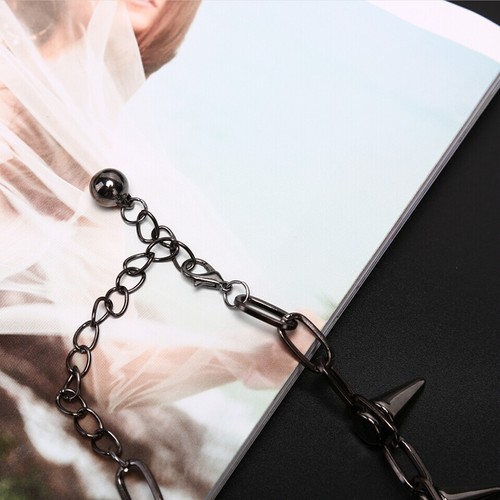 NUOVO Spike Rivet Punk Collare Collana Goth Rock Biker' Link Catena Girocollo Gioielli - Foto 7 di 11
