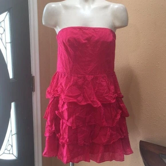 express pink strapless dress