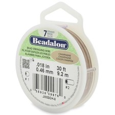 Stringing Wire, 30 Foot Spool Beadalon 7 Strand CHAMPAGNE 0.018" Bead WIRE