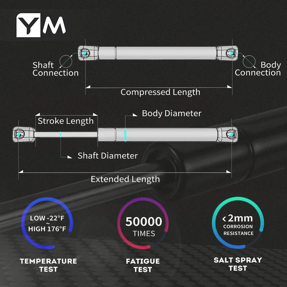 2x Trunk Lift Supports Shocks Gas spring For 1993-1997 Honda Civic del Sol 74820 Foto 2 de 4