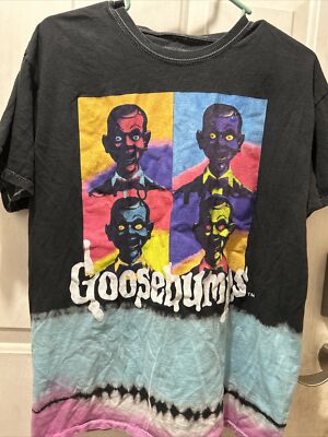Goosebumps Retro 90s Pop Art Tie Dye Slappy the Dummy T-Shirt Mens Medium