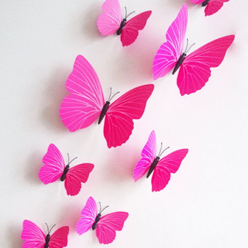 12pcs 3D Butterfly Wall Stickers Art Decals Home All Room Decorations